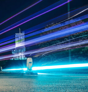 Light trails of traffic at night