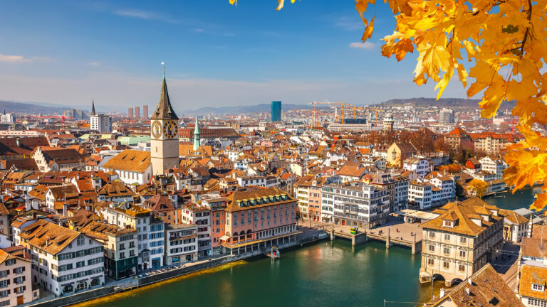Downtown of Zurich at sunny day