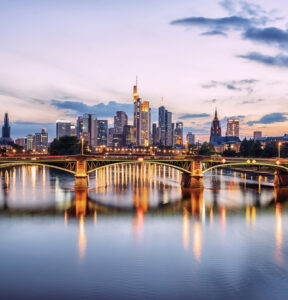 The business district in Frankfurt