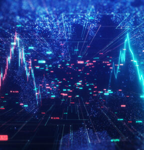 Stock market concept. Stock market tickers with a world map and stock indexes, graphs, charts. Digital animation of Stock market prices changing.